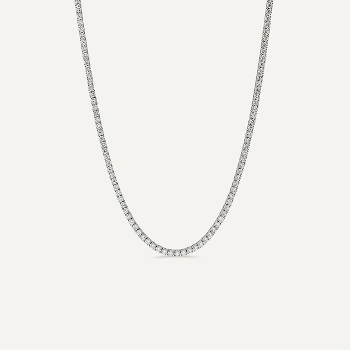 Diamond Round Chain Tennis Necklace