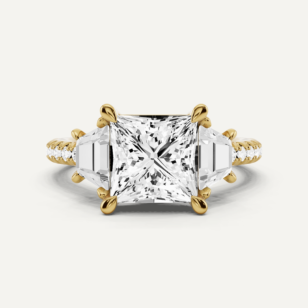 2 7/8 ctw Princess Diamond Three Stone Engagement Ring With