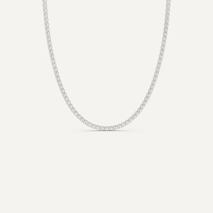Diamond Four Prong Round Fashion Necklace