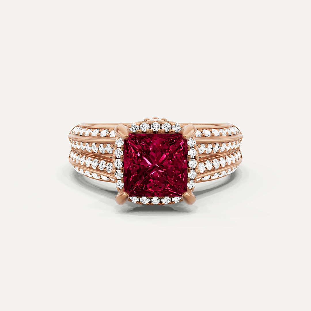 Ruby　inomata リング① JeenMata 1 Carat Round Cut Gothic Synthetic Ruby Engagement