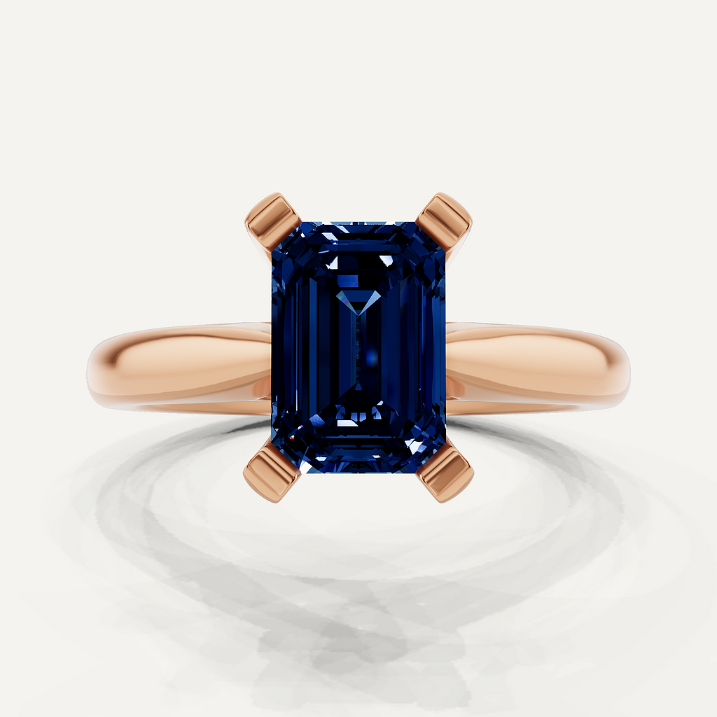 2 1/4 ctw Emerald Created Sapphire Cathedral Solitaire