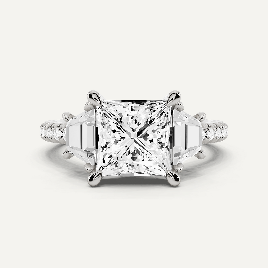 3 Layer Statement Ring - Cubic Zirconia Pave, Triple Row