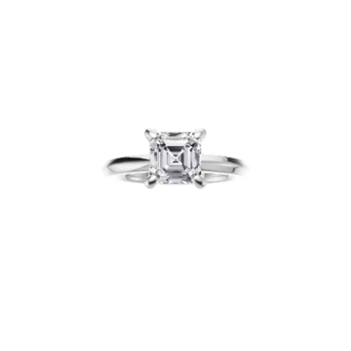 Violet-2mm Knife Edge Engagement Ring in 14K White Gold With Classic Prong Setting