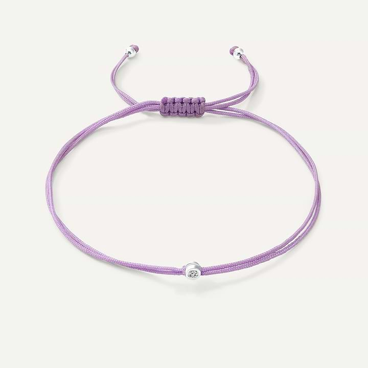 Single Diamond - Round Bezel / Lilac