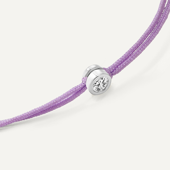 Single Diamond - Round Bezel / Lilac