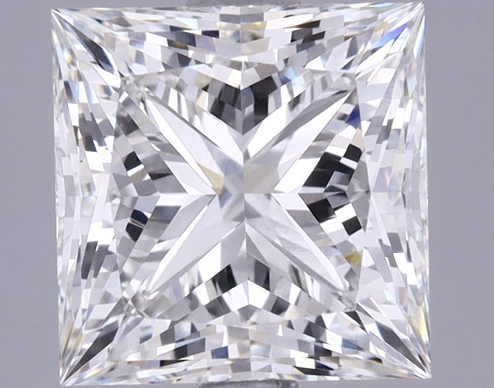 2.67 Carat Princess Shaped Ideal Cut VVS2 IGI Certified Lab Grown Diamond