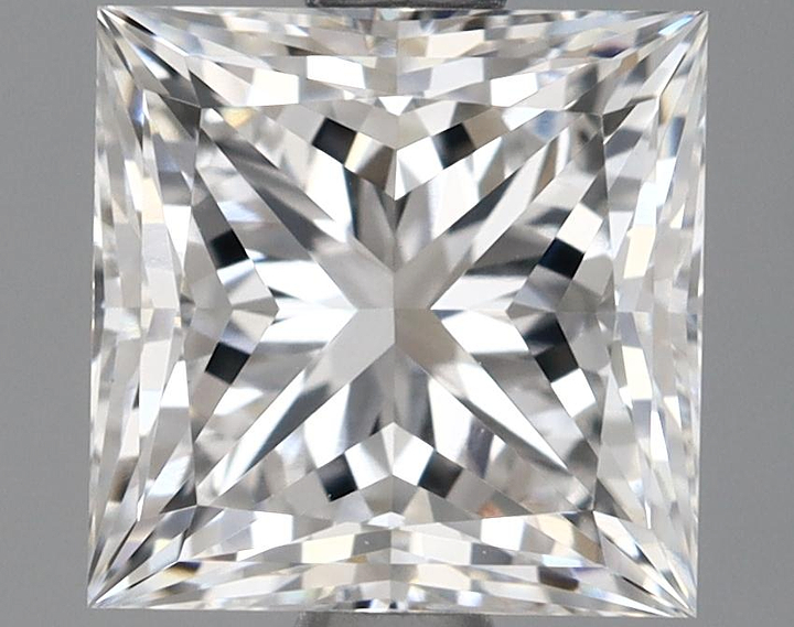 1.68 Carat Princess Shaped Ideal Cut VVS2 IGI Certified Lab Grown Diamond