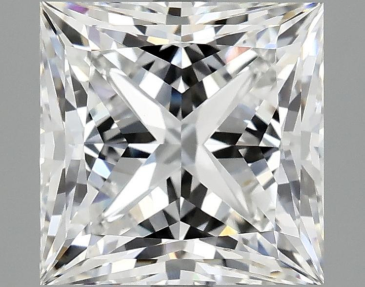 4.12 Carat Princess Shaped Ideal Cut VVS2 IGI Certified Lab Grown Diamond