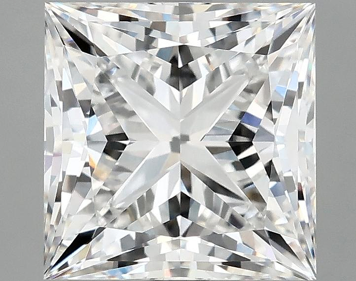 4.04 Carat Princess Shaped Ideal Cut VVS2 IGI Certified Lab Grown Diamond