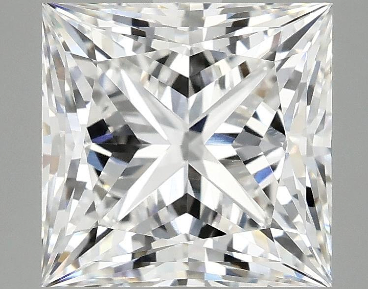 4.04 Carat Princess Shaped Ideal Cut VVS2 IGI Certified Lab Grown Diamond