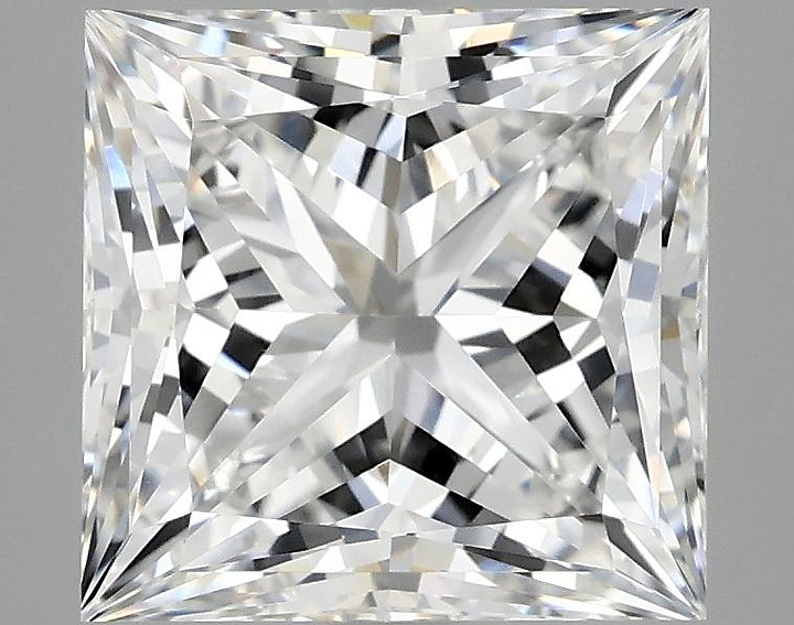 4.08 Carat Princess Shaped Ideal Cut VVS2 IGI Certified Lab Grown Diamond