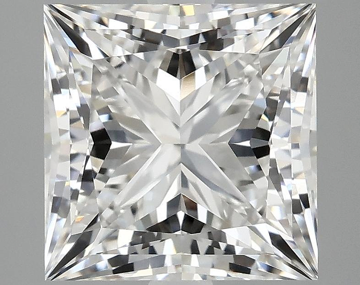 4.12 Carat Princess Shaped Ideal Cut VVS2 IGI Certified Lab Grown Diamond