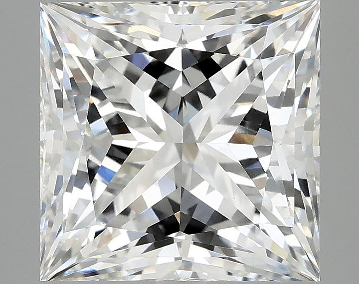 5.09 Carat Princess Shaped Ideal Cut VVS2 IGI Certified Lab Grown Diamond