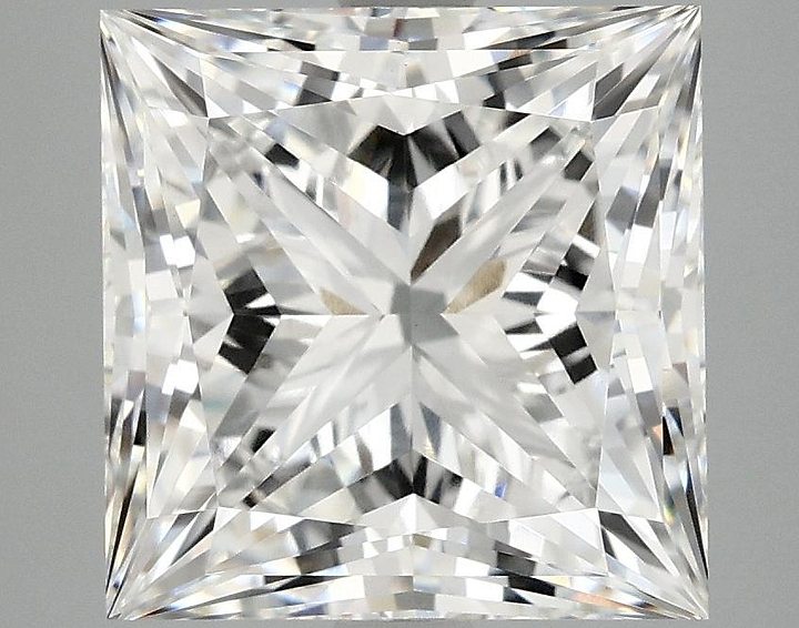 5.07 Carat Princess Shaped Ideal Cut VVS2 IGI Certified Lab Grown Diamond