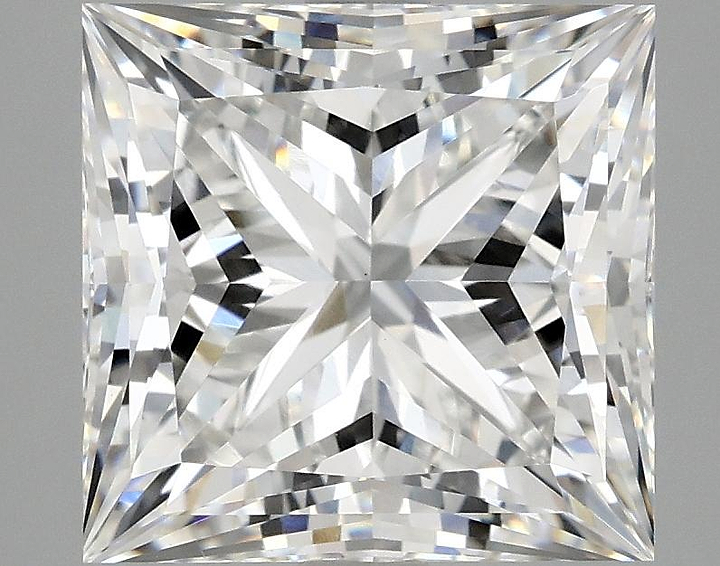 5.07 Carat Princess Shaped Ideal Cut VVS2 IGI Certified Lab Grown Diamond