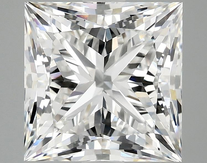 4.07 Carat Princess Shaped Ideal Cut VVS2 IGI Certified Lab Grown Diamond