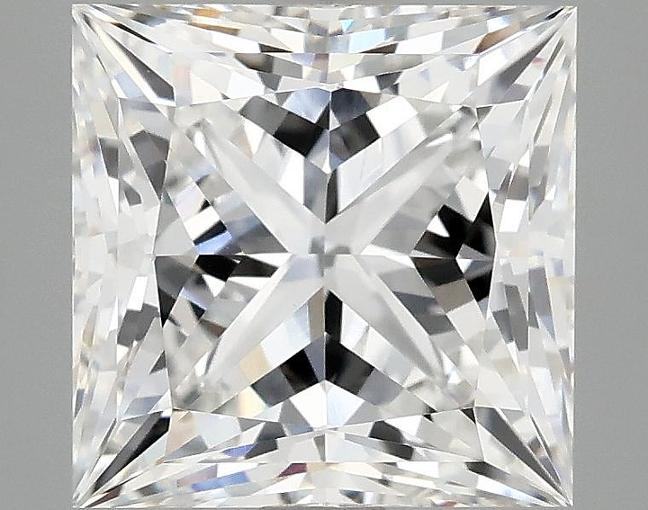 4.08 Carat Princess Shaped Ideal Cut VVS2 IGI Certified Lab Grown Diamond