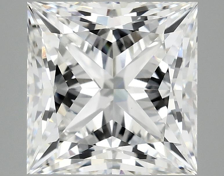 4.14 Carat Princess Shaped Ideal Cut VVS2 IGI Certified Lab Grown Diamond