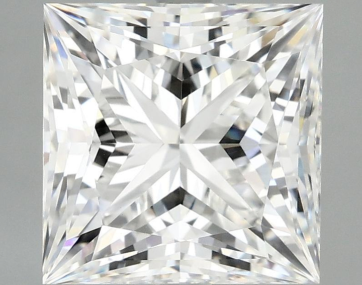 4.08 Carat Princess Shaped Ideal Cut VVS2 IGI Certified Lab Grown Diamond