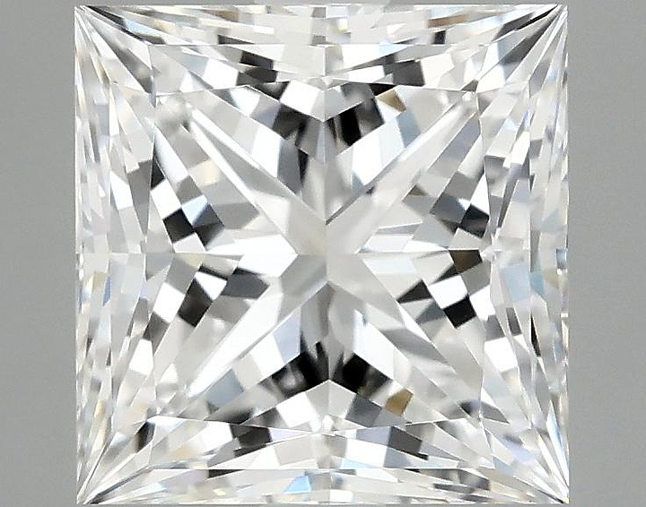 2.58 Carat Princess Shaped Ideal Cut VVS2 IGI Certified Lab Grown Diamond