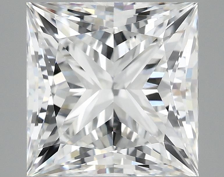 4.07 Carat Princess Shaped Ideal Cut VVS2 IGI Certified Lab Grown Diamond