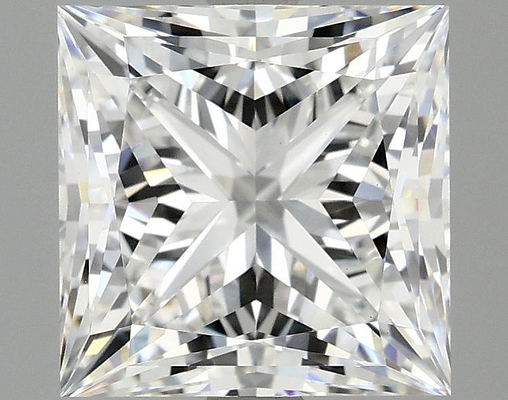 4.08 Carat Princess Shaped Ideal Cut VVS2 IGI Certified Lab Grown Diamond