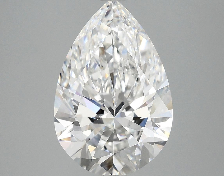 3.96 Carat Pear Shaped Excellent Cut VVS2 IGI Certified Lab Grown Diamond
