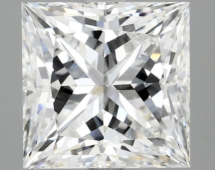 4.09 Carat Princess Shaped Ideal Cut VVS2 IGI Certified Lab Grown Diamond