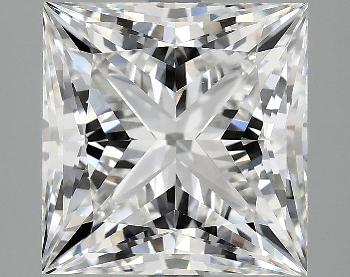 4.09 Carat Princess Shaped Ideal Cut VVS2 IGI Certified Lab Grown Diamond