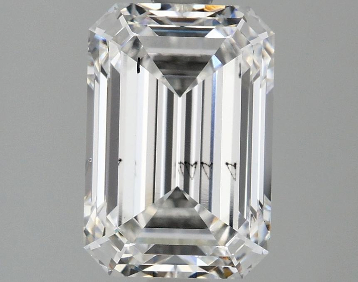 2.69 Carat Emerald Shaped Ideal Cut SI1 IGI Certified Lab Grown Diamond