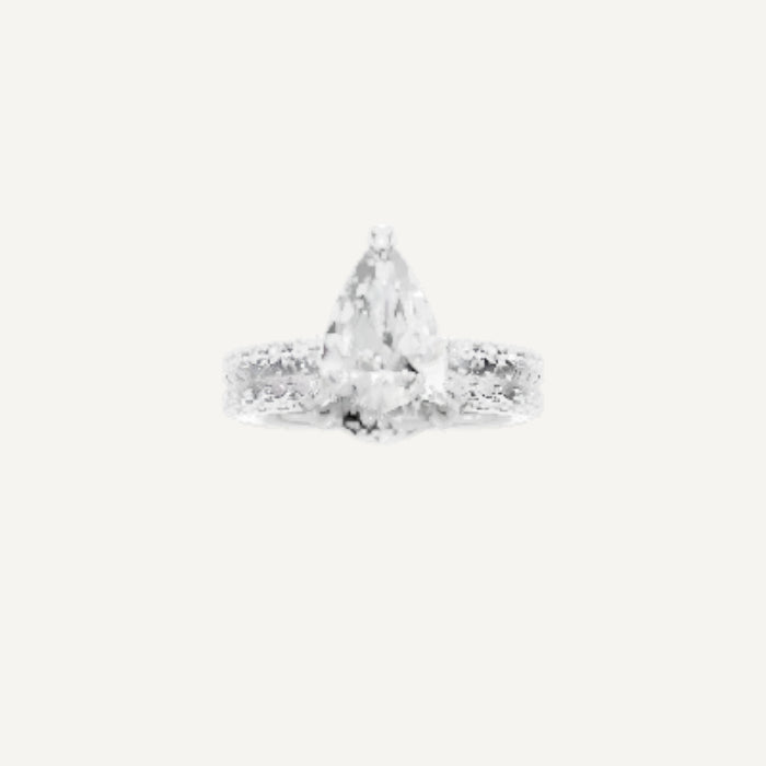 Esmee-Petite Pave Engagement Ring in 14K White Gold With Hidden Halo Setting, [Ring Size: 6.00 & Estimated Shipping Date:  Thu, May 22, 2025]