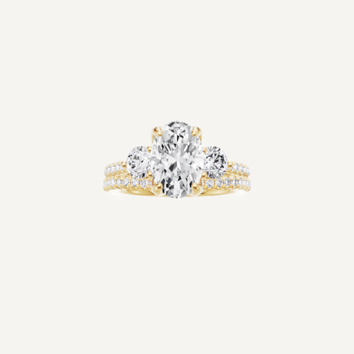Aurora-Micro Pave Engagement Ring in 14K Yellow Gold With Tulip Setting, [Ring Size: 5.50 & Estimated Shipping Date:  Thu, May 08, 2025]