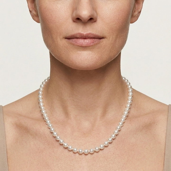Freshwater Pearl Strand Necklace with Sterling Silver Clasp