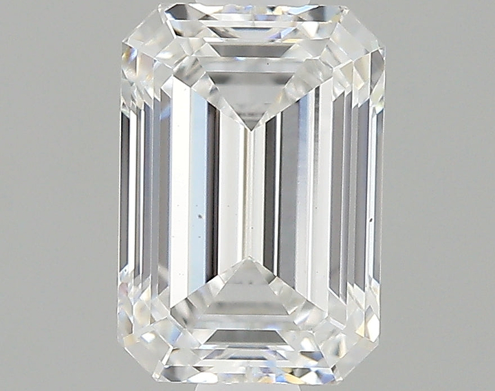 0.88 Carat Emerald Shaped Ideal Cut VVS2 IGI Certified Lab Grown Diamond