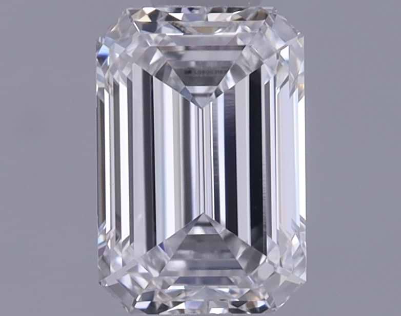 0.87 Carat Emerald Shaped Ideal Cut VVS2 IGI Certified Lab Grown Diamond