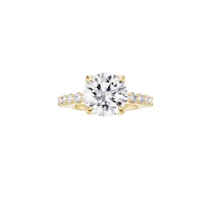 Bianca-Eleven Stone Engagement Ring in 18K Yellow Gold With Tulip Setting, [Ring Size: 9.00 & Estimated Shipping Date:  Tue, Feb 06, 2024]