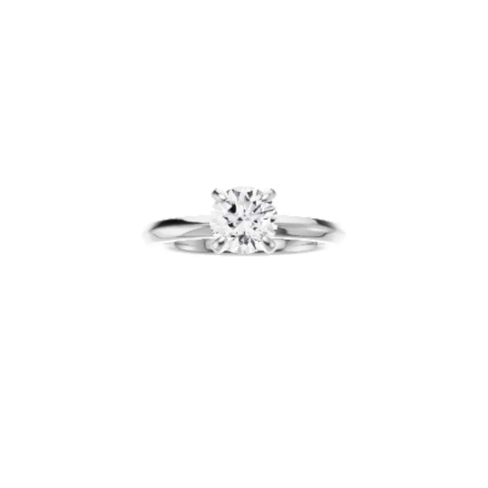 Violet-2mm Knife Edge Engagement Ring in 14K White Gold With Classic Prong Setting