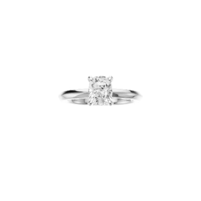 Violet-2mm Knife Edge Engagement Ring in 14K White Gold With Classic Prong Setting