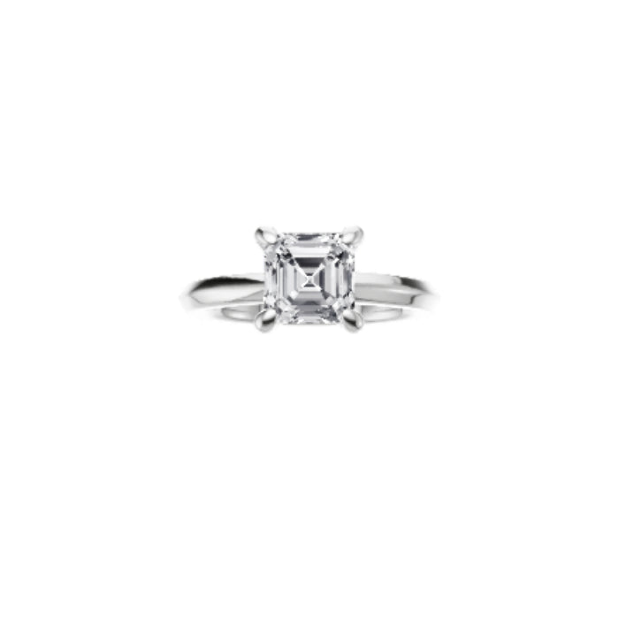 Violet-2mm Knife Edge Engagement Ring in 14K White Gold With Classic Prong Setting