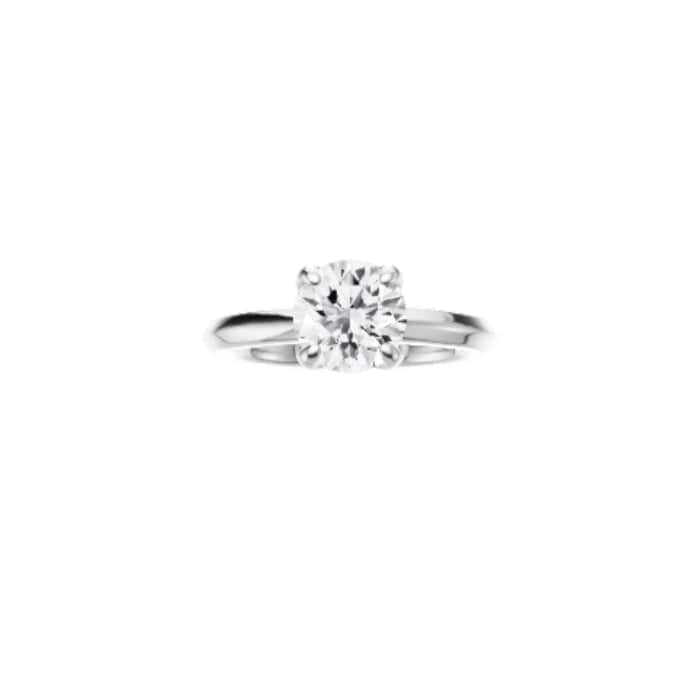 Violet-2mm Knife Edge Engagement Ring in 14K White Gold With Tulip Setting