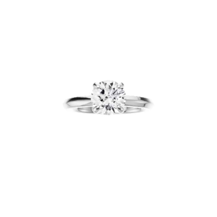 Violet-2mm Knife Edge Engagement Ring in 14K White Gold With Classic Prong Setting