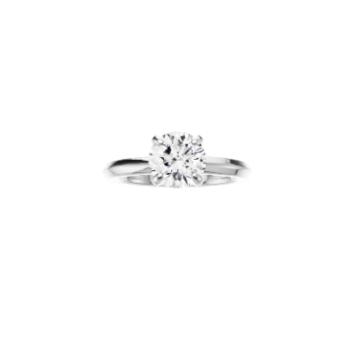 Violet-2mm Knife Edge Engagement Ring in 14K White Gold With Classic Prong Setting