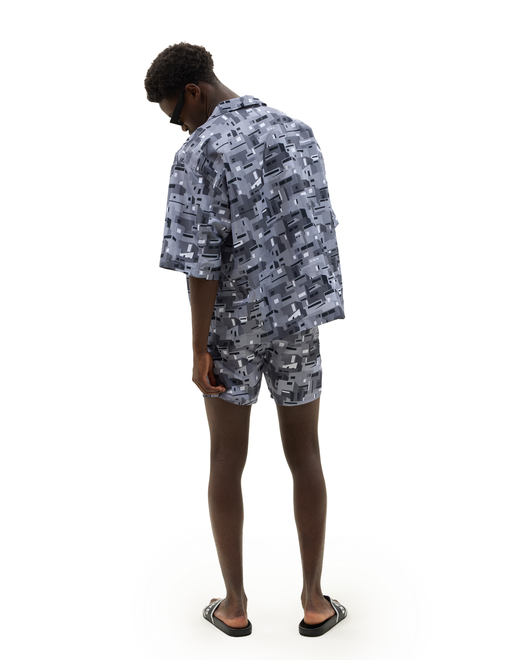 Urban Mosaic Print Swim Shorts