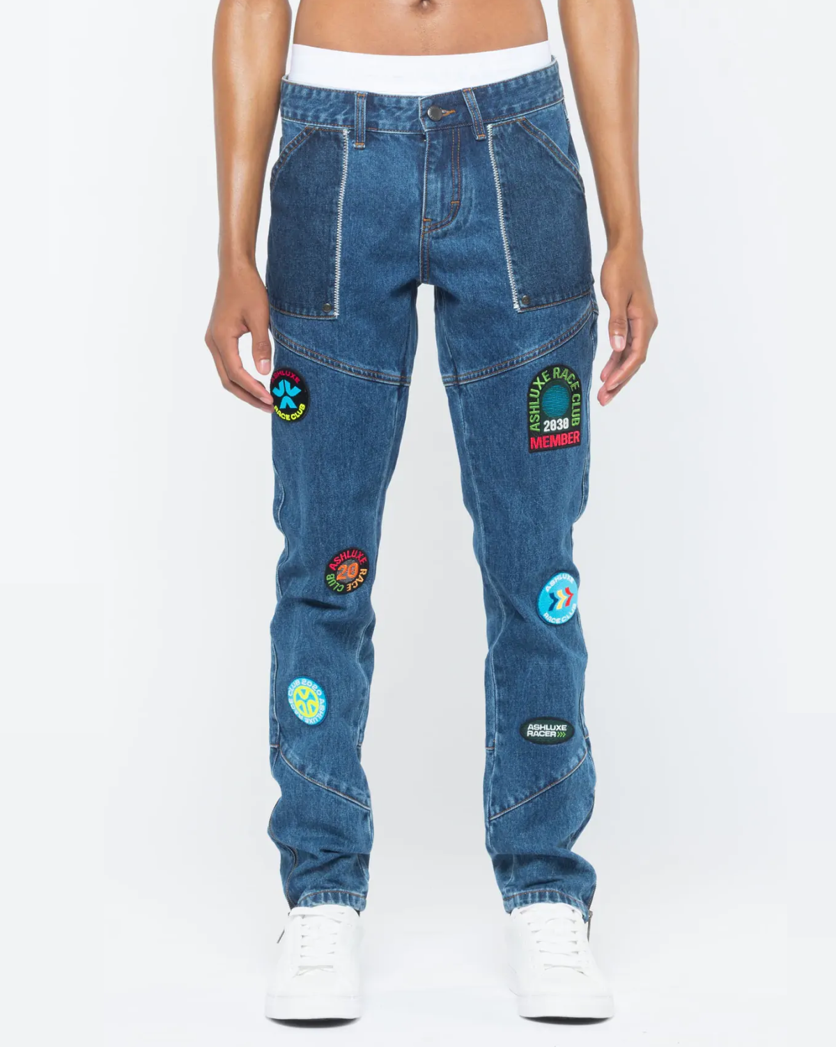 ASHLUXE Race Club Denim Pant Blue