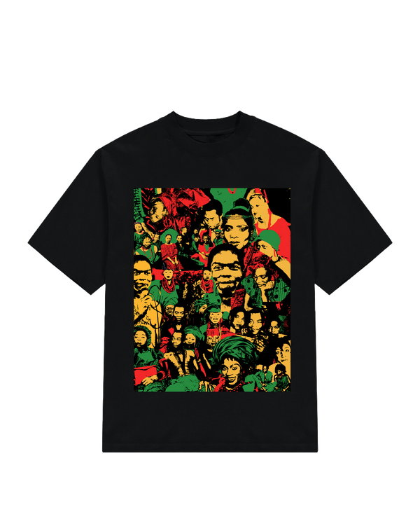 Ashluxe Fela's Culture Mosaic Tee -  Black