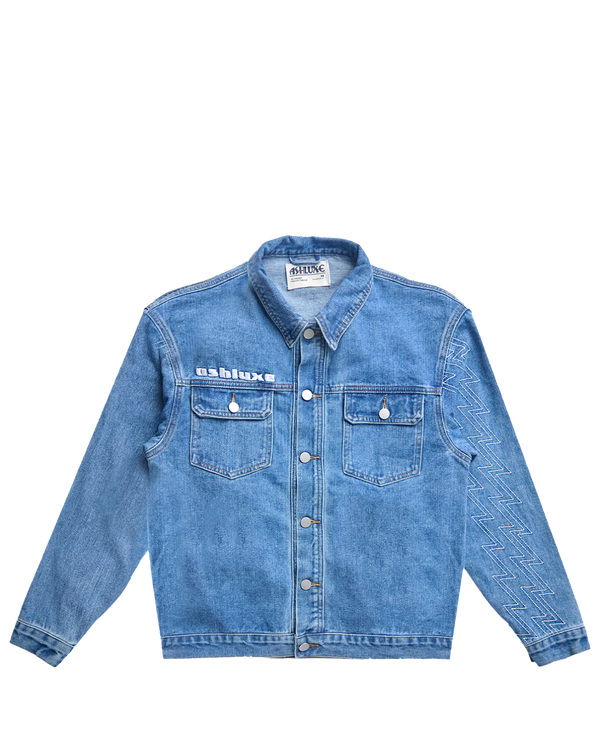 Ashluxe Men's Denim Trucker Jacket Blue