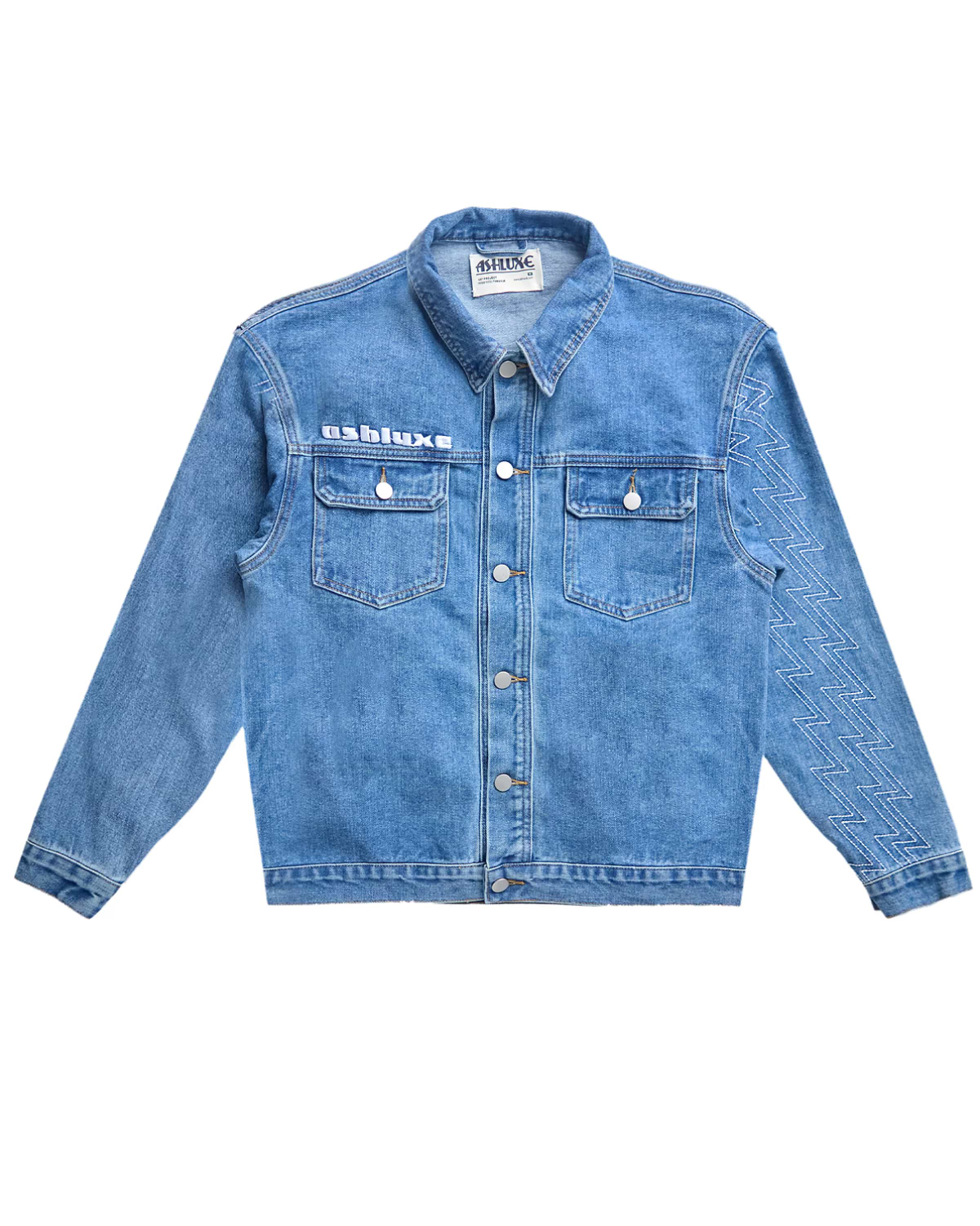 Ashluxe Men's Denim Trucker Jacket Blue