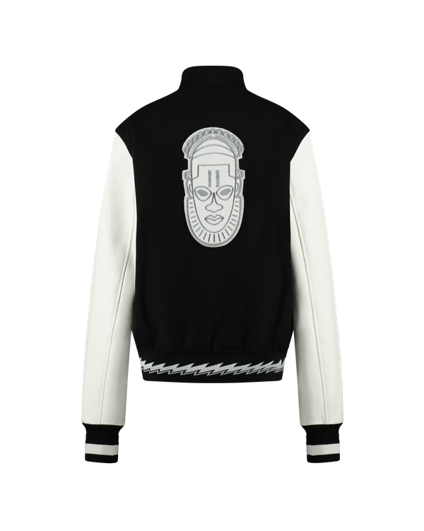 Ashluxe Men's  Varsity Jacket Black White