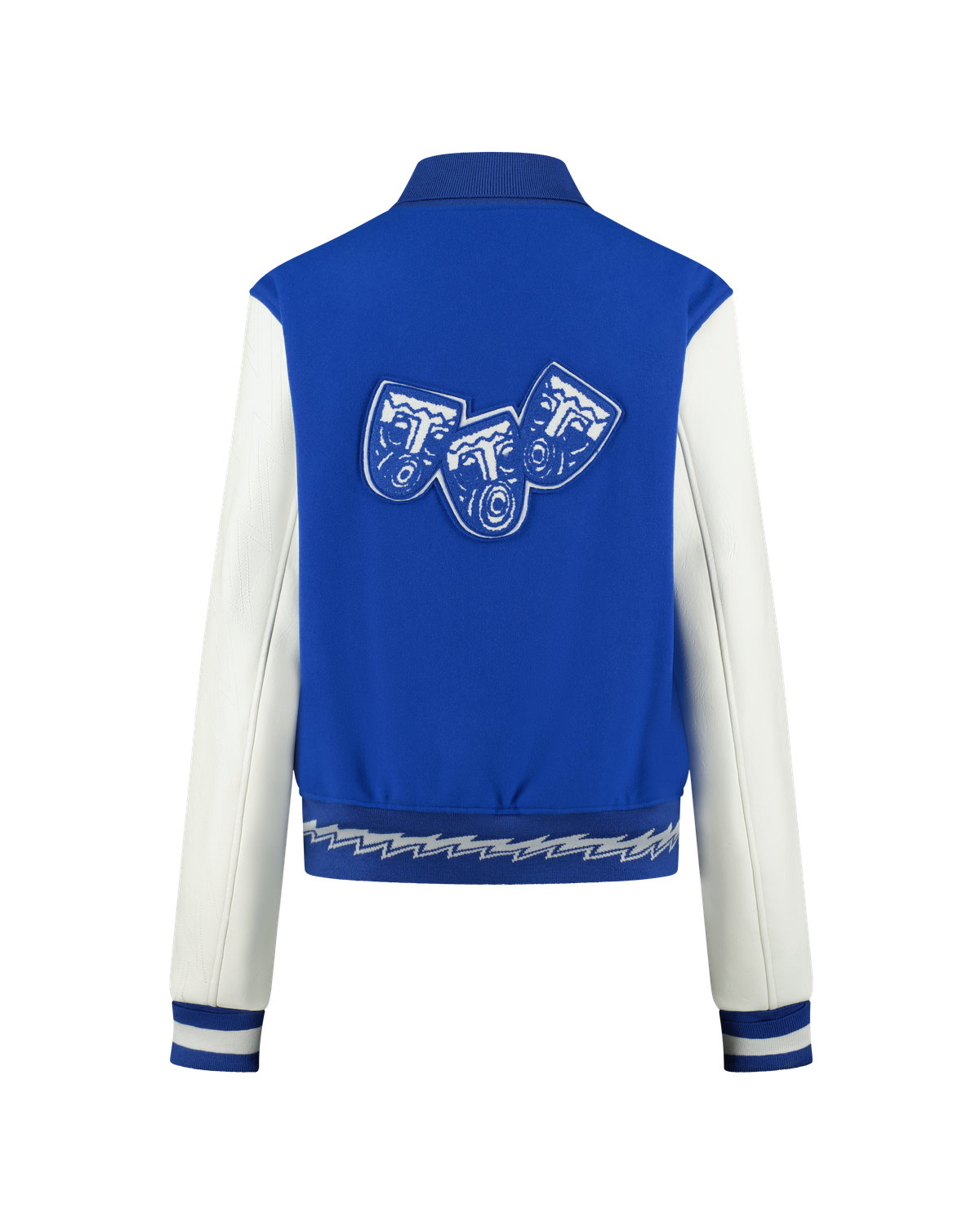 Ashluxe Men's Varsity Jacket Blue White