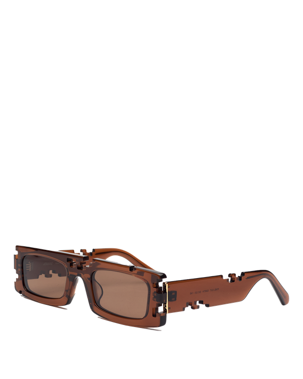 Ashluxe Pixel Cut Earth Brown Sunglasses